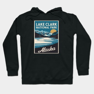 Lake Clark National Park Retro Travel Poster Hoodie